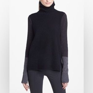 Vince Tri Colorblock Turtleneck Sweater